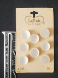 Buttons Plastic Set of 8 Vintage - Pearlescent Off White
