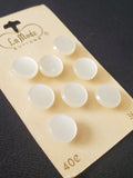 Buttons Plastic Set of 8 Vintage - Pearlescent Off White