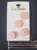Buttons Plastic Set of 4 Vintage - Pearlescent Pink