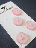 Buttons Plastic Set of 4 Vintage - Pearlescent Pink