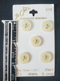 Buttons Plastic Set 5 Vintage - Off White