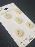 Buttons Plastic Set 5 Vintage - Off White