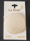 Buttons Plastic Vintage - Large Pearlescent White with Filigree Etching