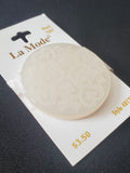Buttons Plastic Vintage - Large Pearlescent White with Filigree Etching