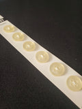 Buttons Plastic Set of 6 Vintage - Pearlescent Clear Off White