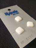 Buttons Plastic Set 3 Vintage - White Squares