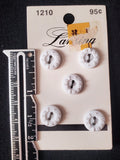 Buttons Plastic Set 5 Vintage - White with "DonnKenny"