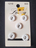 Buttons Plastic Set 5 Vintage - White with "DonnKenny"