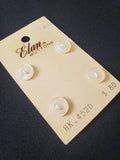 Buttons Plastic Set 4 Vintage - Pearlescent White