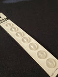 Buttons Plastic Set 7 Vintage - Pearlescent White with Marquise Center