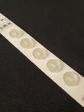 Buttons Plastic Set of 5 - Pearlecent White