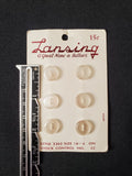Buttons Plastic Set 6 Vintage - Pearlescent White