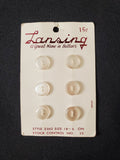 Buttons Plastic Set 6 Vintage - Pearlescent White