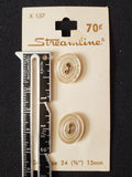 Buttons Plastic Set of 2 - Pearlescent White Oval