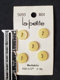 Buttons Plastic Set of 5 Vintage - Pearlescent Yellow