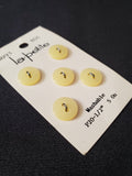Buttons Plastic Set of 5 Vintage - Pearlescent Yellow