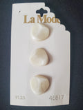 Buttons Set of 3 Plastic Vintage - Faux Bone Dimensional Triangles
