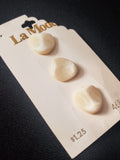 Buttons Set of 3 Plastic Vintage - Faux Bone Dimensional Triangles