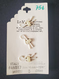 Buttons Set of 3 Plastic Vintage - Faux Bone Dimensional Triangles