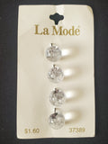 Buttons Plastic Set of 3 Vintage - Clear Barely Pale Blue