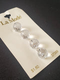 Buttons Plastic Set of 3 Vintage - Clear Barely Pale Blue