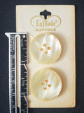 Buttons Plastic Set of 2 Vintage - Pearlescent Faux Shell