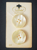Buttons Plastic Set of 2 Vintage - Pearlescent Faux Shell