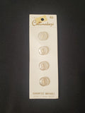 Buttons Plastic Set 4 Vintage - Pearlescent White