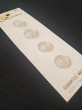Buttons Plastic Set 4 Vintage - Pearlescent White
