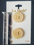 Buttons Plastic Set of 2 Vintage - Pale Beige