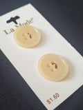 Buttons Plastic Set of 2 Vintage - Pale Beige
