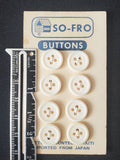 Buttons Plastic Set 8 Vintage - Off White