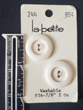 Buttons Plastic Set 2 Vintage - White