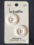 Buttons Plastic Set 2 Vintage - White