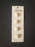 Buttons Plastic Set of 4 Vintage - Matte White Domes