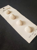 Buttons Plastic Set of 4 Vintage - Matte White Domes