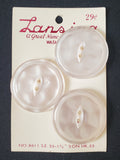 Buttons Plastic Set 3 Vintage - Pearlescent White with Marquise Centers