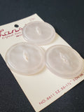 Buttons Plastic Set 3 Vintage - Pearlescent White with Marquise Centers