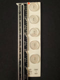 Buttons Plastic Set 5 Vintage - Pearlescent Clear