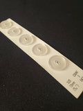 Buttons Plastic Set 5 Vintage - Pearlescent Clear