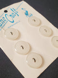 Buttons Plastic Set 6 Vintage - Frosted White