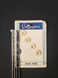 Buttons Shell Set 4 Vintage - Pearlescent White