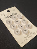 Buttons Plastic Set 10 Vintage - Pearlescent White