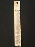 Buttons Plastic Set 8 Vintage - Pearlescent Semi-Transparent White