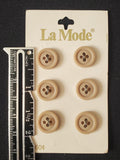 Buttons Plastic Set of 6 Vintage - Matte White or Matte Beige