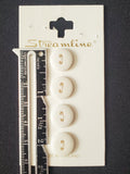 Buttons Plastic Set 4 Vintage - Shiny White