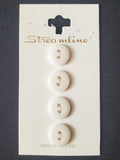 Buttons Plastic Set 4 Vintage - Shiny White
