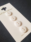 Buttons Plastic Set 4 Vintage - Shiny White