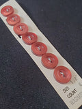 Buttons Plastic Set 7 Vintage - Pearlescent Brown