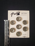 Buttons Plastic Set 7 Vintage - Ombre Sage Green